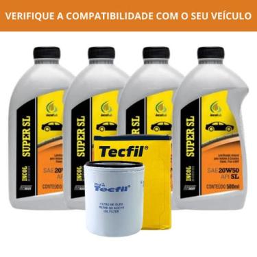 Imagem de Kit 4 Óleos 20w50 Carro Incol Super SL - 4 Litros + Filtro