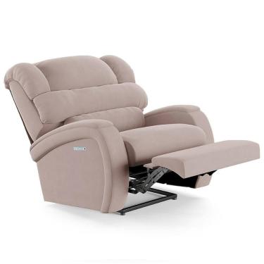 Imagem de Poltrona Do Papai Reclinável Kalie Elétrica Botão Led Fh9 Veludo Rosê - Mpozenato