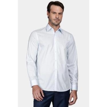 Imagem de Camisa Reg Social Com Elastano Azul Claro-Masculino