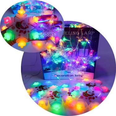 Imagem de Pisca Cascata Flocos Natal 80 Lâmpadas Leds Baixo Consumo Alta Durabilidade Transparent...