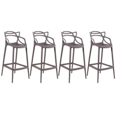 Imagem de Kit 4 Banquetas Laráz Master Allegra 76 cm - Fendi - Laraz