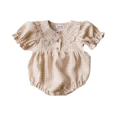 Imagem de Macacão De Verão Em Linho E Algodão Para Bebê Menina, Playsuit De Uma 