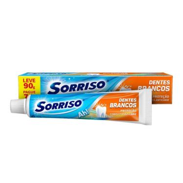 Imagem de Creme Dental Sorriso Dentes Brancos 90g - Embalagem com 12 Unidades - Leve 90g Pague 70g