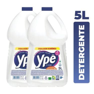 Imagem de Kit 2 Detergente Ypê Clear 5L Galão Lava Louças Original Alto Rendimen