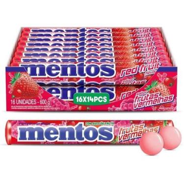 Imagem de Bala Mastigável Mentos Stick Frutas Vermelhas c/16 - Perfetti