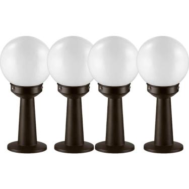 Imagem de Jogo 4 Luminárias de Chão Jardim 43cm Balizador Globo Bivolt Dital Iluminação Decorativa