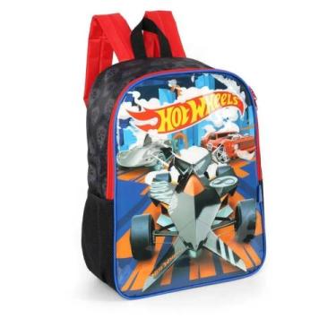 Imagem de Mochila De Costas Preta Hot Wheels Infantil Escolar - Luxcel, 1