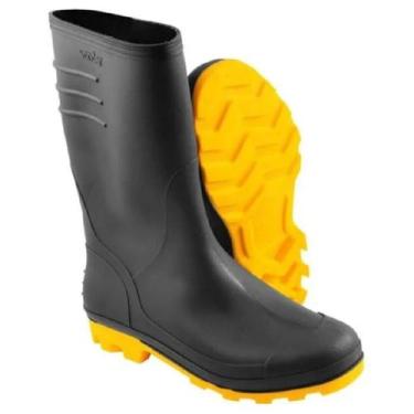 Imagem de Bota de PVC Vonder Cano Médio sem Forro - Preta e Amarela, N°38