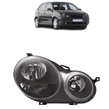 Imagem de Farol Vw Polo 2003 2004 2005 2006 Máscara Negra Lado Direto - Automoti