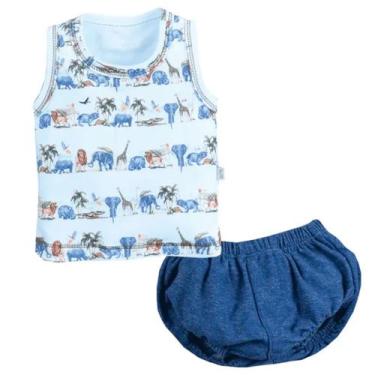 Imagem de Conjunto Bebê Menino Regata Tapa Fralda Algodão Upi Uli - P, P