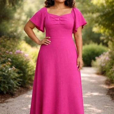 Imagem de Vestido Longo Festa Feminino Plus size Blessed Elegante 2367 - G1, Ros