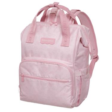 Imagem de Mochila Maternidade Fisher Price Bebê Menina Dozy Girls cor Rosa Bolsos Laterais Internos Externos Confortável Resistent