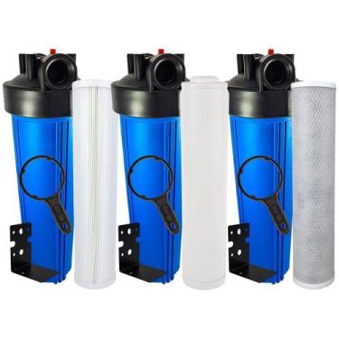 Imagem de Filtro Deionizador Big Blue 20x4 1/2 Com Resina Mista Mb400 Azul - Roy