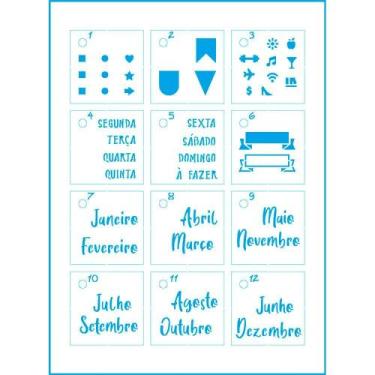 Imagem de Kit Mini Stencil Planner - STMI-022 - Litoarte