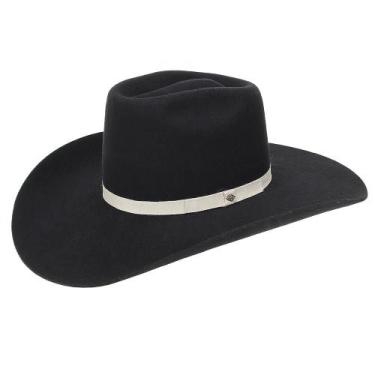 Imagem de Chapéu de Feltro Copa Alta Preto Texas Diamond 20985, 55