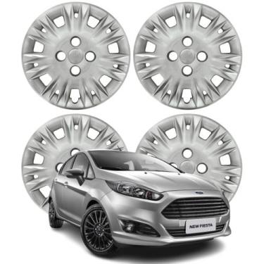 Imagem de Jogo Calota Aro 15" Ford New Fiesta 2014-2017 Cubo Padrão Prata 123CP-