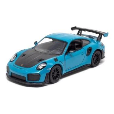 Imagem de Miniatura De Metal Porsche 911 Gt2 Rs Kinsmart Escala 1:36, Azul