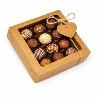 Imagem de Caixa Para Presente Kraft Bombom Cosméticos 12X12X4 50 Un - Salvo Emba