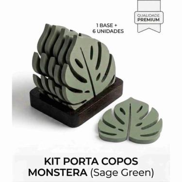 Imagem de Porta Copos 6 Folhas+Porta Guardanapo Mesa Posta Moderno 3D - Organize