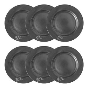 Imagem de Conjunto C/6 Pratos Sobremesa Manhattan Em Porcelana 19cm - Hauskraft,
