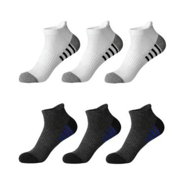 Imagem de Meias Esportivas Masculinas plus Size 12 Pares EU39-46 Respiráveis Con