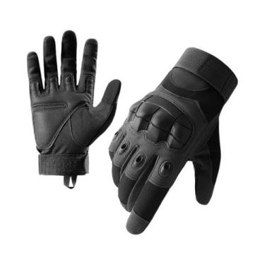 Imagem de Luvas De Couro Retro Pretas Para Motociclistas Masculinos, Luvas De Ve