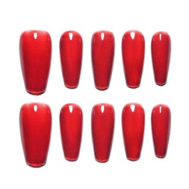 Imagem de Unhas Postiças Sun&Beam Nails Vermelhas Ballerina XS