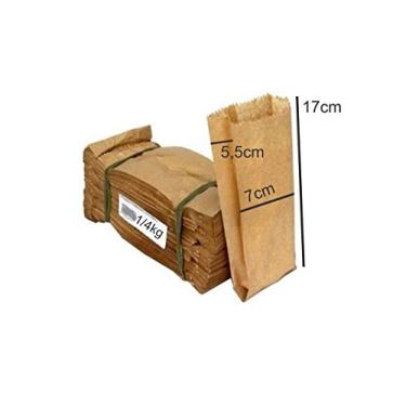 Imagem de 500 Saco De Papel Cereais Pardo Kraft 17x7x5,5cm - 1/4kg