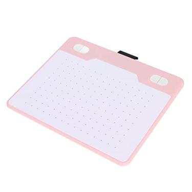 Imagem de Tablet de desenho digital, tablet de caneta de desenho gráfico Pro de reconhecimento automático de leitura automática, 8192 Tablet de indução eletromagnética de sensibilidade à(cor de rosa)