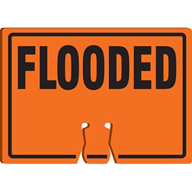 Imagem de Accuform Placa superior de cone de tráfego "inundado" NMC, combine com cones laranja para criar uma placa de aviso, placa de cone de plástico de 25,4 x 35,5 cm, feita nos EUA, FBC753