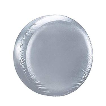 Imagem de ESUPPORT Capa de pneu sobressalente 15" polegadas Capa protetora de pneu para todos os diâmetros (70-75 cm/28"-29") Trailer carro caminhão impermeável poeira prata