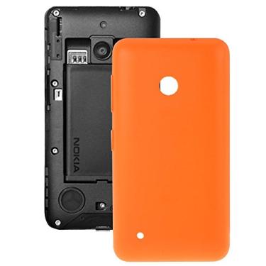 Imagem de LIYONG Peças sobressalentes de substituição de plástico de cor sólida capa traseira para Nokia Lumia 530/Rock/M-1018/RM-1020 (preto) peças de reparo (cor: laranja)