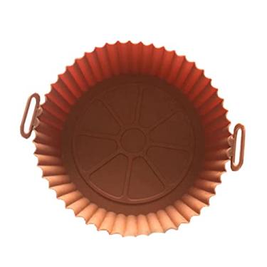 Imagem de Panela de Silicone para Air Fryer | Tapete de bandeja de cesta de fritadeira a ar de silicone reutilizável, tigela segura de fritadeira a ar resistente ao calor substituição de pergaminho, Cury-br