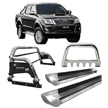 Imagem de Kit quebra mato+Estribo Perso+Santo Ant H3 Hilux CROMO 05/15