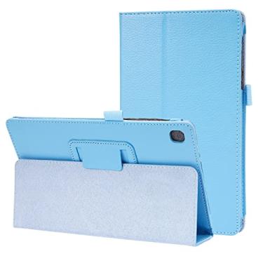 Imagem de Tábua PC Capa Texture Leather Tablet Case para Samsung Galaxy Tab A7 Lite 8.7 T220 / T225 2021 Capa traseira à prova de choque do protetor de fólio flexível com suporte (Color : Light blue)