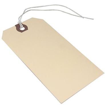 Imagem de Etiquetas de envio Amram com 12 cm x 6 cm 100 etiquetas manila com ilhós reforçado