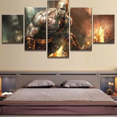 Imagem de Quadro Decorativos God of War com 5 peças 130x65 6