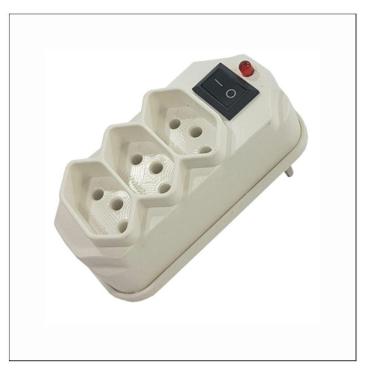 Imagem de Adaptador Benjamim Tomada Tripla Liga Desliga 2P+T Inmetro