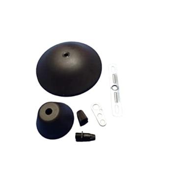 Imagem de 1 Kit Canoplas Teto + Acabamento Completo para Pendentes Lustres PRETO