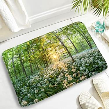 Imagem de Conjunto de tapetes de banho de selva tropical Floresta Palmeira Folhas de bananeira Natureza Cenário Porta Tapete Decoração de Casa de Banho Moderna Tapete de Toalete, DD, 3137 W, 60x40cm, 23.6x15.7in