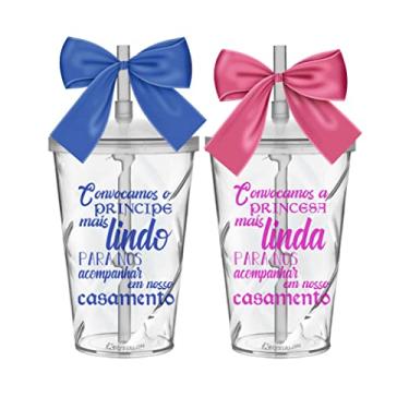 Imagem de 2 Copo Convite Daminha Pajem Lembrancinha