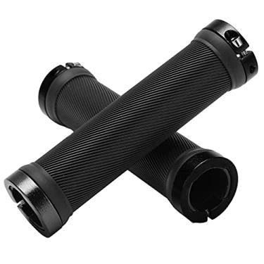 Imagem de Shanrya Pegas de bicicleta, manoplas práticas para bicicletas de montanha para guidões de 22 mm para bicicletas de estrada (preto)