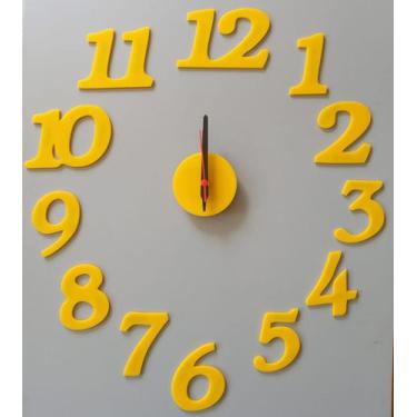 Imagem de Relógio Criador Acrílico Amarelo Sala Casa Escritório Quarto - Agv Cri