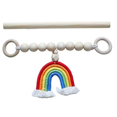 Imagem de Cortina de contas de madeira de borla arco-íris tieback boêmio feito à mão corda de corda gravata titular de cortina frisada casa de fazenda boho,C,China