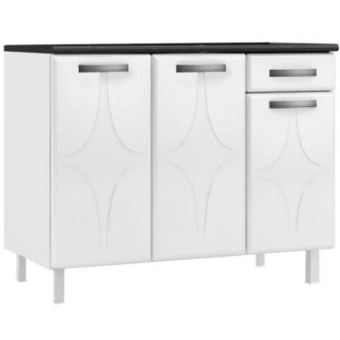 Imagem de Balcão Triplo Smart Rubi 1 Gaveta Com Tampo 15mm Branco