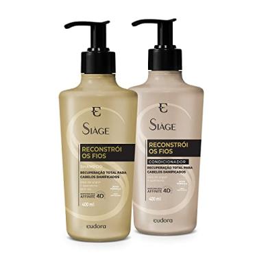 Imagem de Eudora Kit Siàge Reconstrói os Fios: Shampoo 400ml + Condicionador 400ml