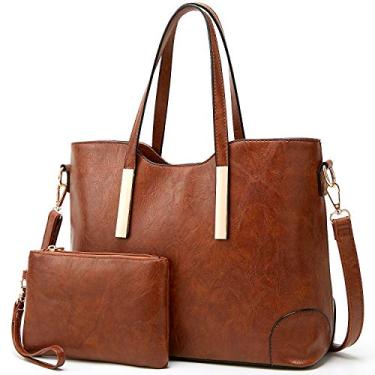 Imagem de Bolsas e bolsas TcIFE para mulheres Bolsa de ombro Bolsas carteiras, 2-dark Brown, Medium