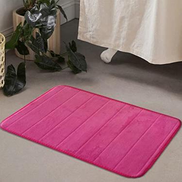 Imagem de SHENGANG Tapete de banho Tapete de lã coral almofada de espuma com memória antiderrapante Absorção de água Tapete Banheira Chuveiro Capacho, 8,40x60cm