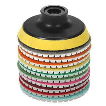 Imagem de Qudai 10 peças de diamante flexível de 3 polegadas almofadas de polimento úmido disco de esmeril + 1 peça almofada de apoio para granito mármore pedra telha cerâmica concreto NP