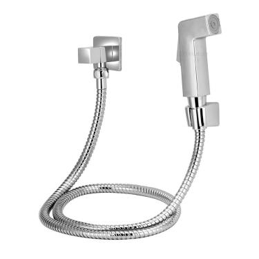 Imagem de Ducha Higiênica Luxo Quadrada Metal Cromada 1/4 De Volta